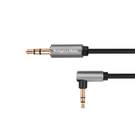 Kabel jack 3,5 mm vinklad stereo - 3,5 mm stereo kontakt 1,8 m Kruger&Matz Basic