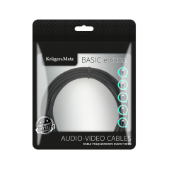 Kabel jack 3,5 mm vinklad stereo - 3,5 mm stereo kontakt 1,8 m Kruger&Matz Basic