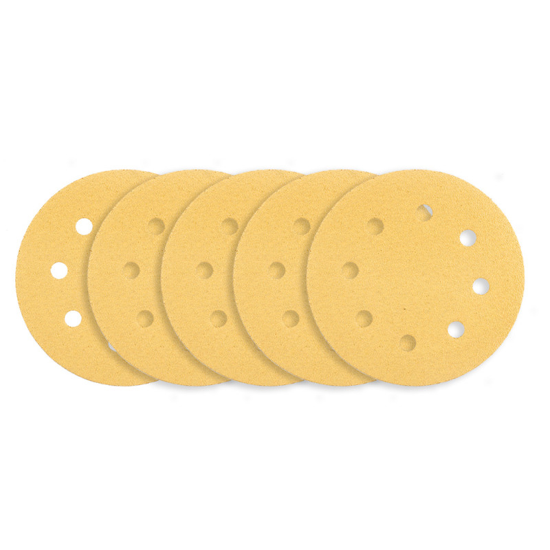 Slippapper med kardborre 180 mm, K80, 5 st, med 8 hål för slipmaskin 59G263