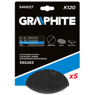 Slipnät för gips med kardborre 180 mm, K120, 5 st för slipmaskin 59G263.