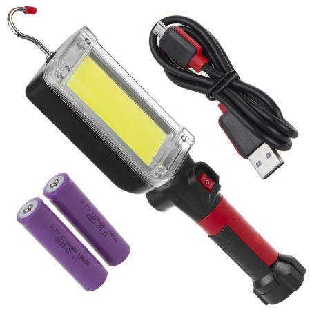 Arbetslampa med magnetiskt fäste COB Maclean, 2x1200mAh, 700lm, USB Typ-C/Micro USB, MCE307 | HandlaSmidigt.se