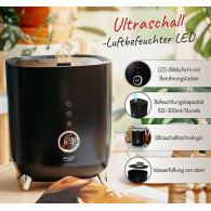 AD 7972 svart Ultraljudsfuktare med LED-ljus