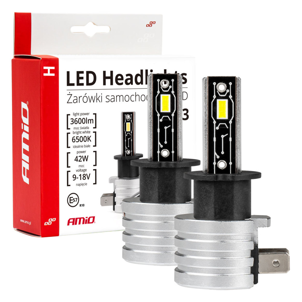 Bil-LED-lampor i H-mini-serien H3 6500K Canbus AMIO-03330