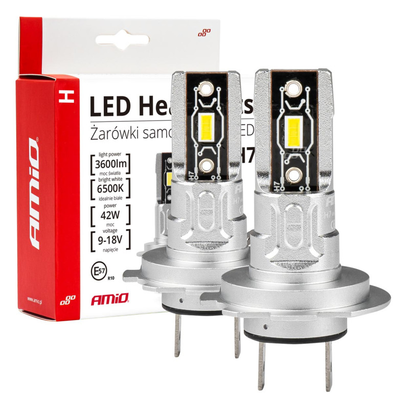 Bil-LED-lampor serie h-mini h7 h18 6500k canbus amio-03332