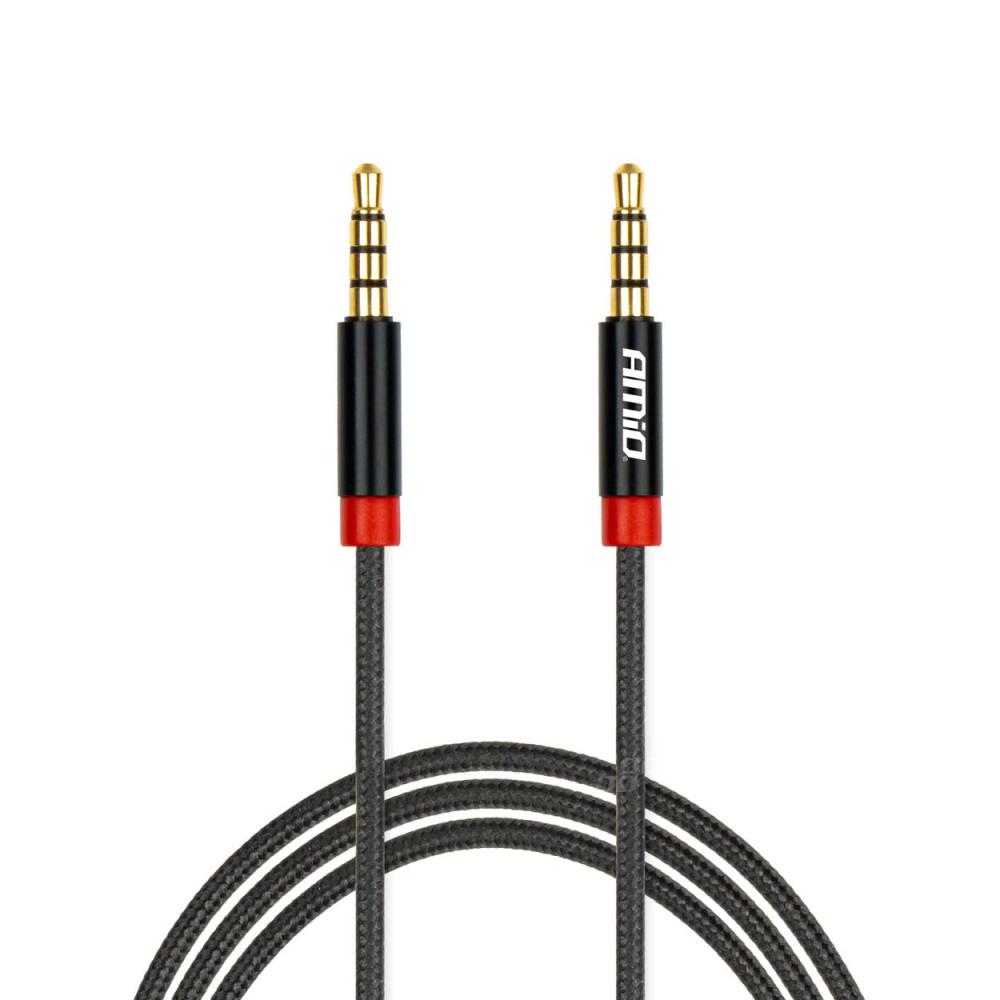 Kabel aux mini jack 3,5mm oplot 100cm amio-03269 Kabel aux mini jack 3,5mm oplot 100cm amio-03269