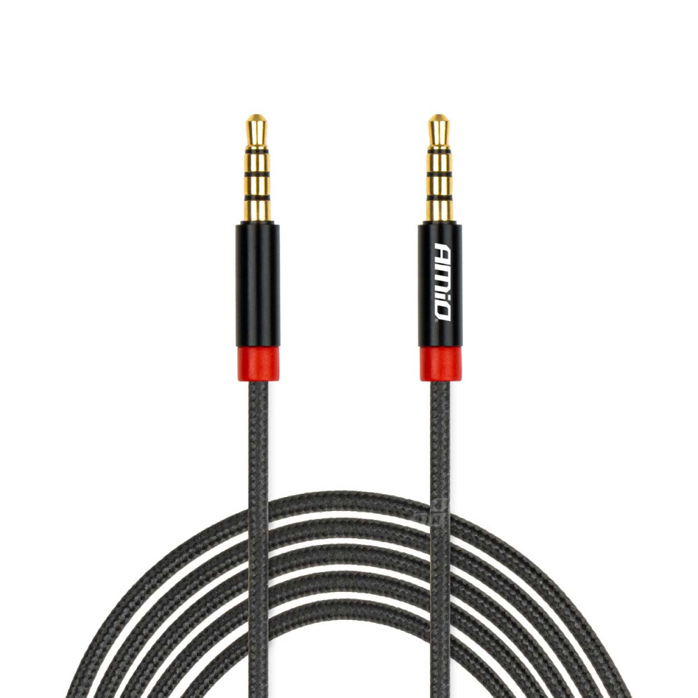 Kabel aux mini jack 3,5mm oplot 200cm amio-03270 Kabel aux mini jack 3,5mm oplot 200cm amio-03270