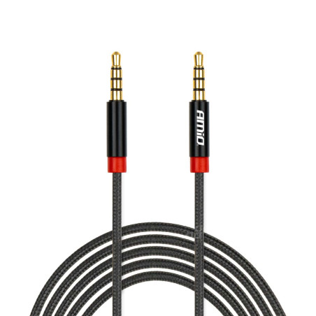 Kabel aux mini jack 3,5mm skärmad 200cm amio-03270