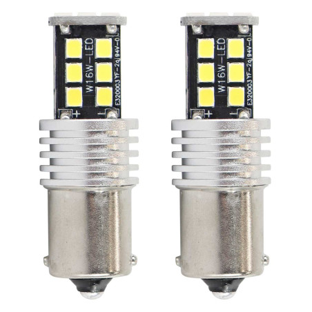 LED-lampor canbus 2835 15smd 1156 ba15s p21w r10w r5w vit 12v 24v amio-01293