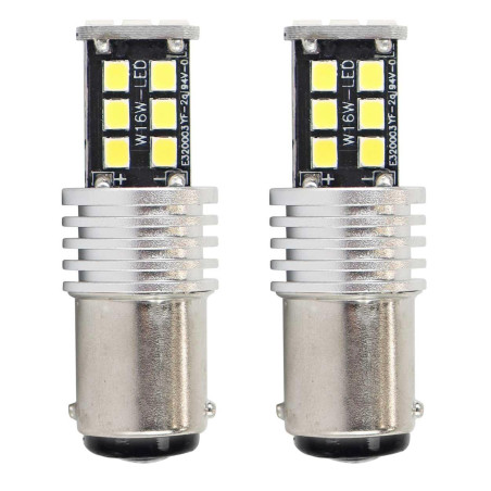 LED-lampor canbus 2835 15smd 1157 bay15d p21/5w vit 12v 24v amio-01641