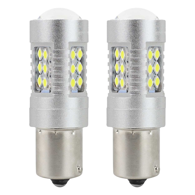 LED-lampor canbus 3030 24smd ba15s p21w vit 12v 24v amio-01445