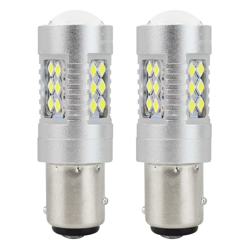 LED-lampor canbus 3030 24smd 1157 bay15d p21/5w vit 12v 24v amio-01438
