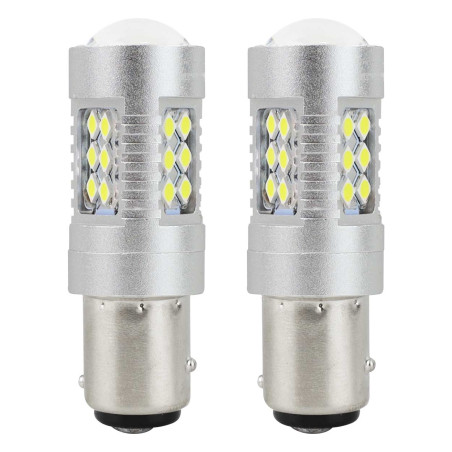 LED-lampor canbus 3030 24smd 1157 bay15d p21/5w vit 12v 24v amio-01438