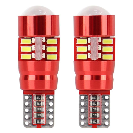 LED-lampor canbus 27smd 3014 t10e w5w vit 12v 24v amio-01446