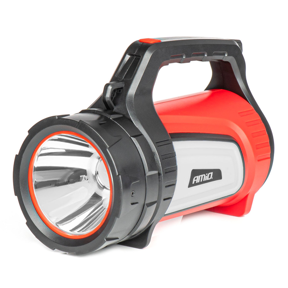 Ficklampa med uppladdningsbart batteri t6 + cob 10 lägen amio-03275