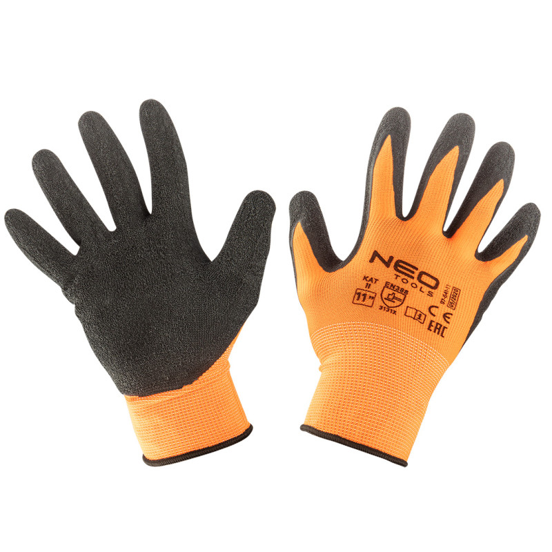 Arbetshandskar, polyester belagd med latex (crincle), 3131X, storlek 11