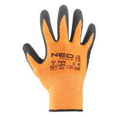 Arbetshandskar, polyester belagd med latex (crincle), 3131X, storlek 11