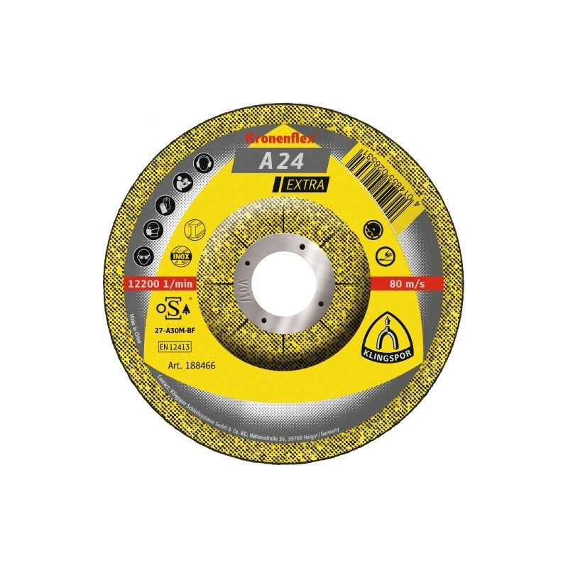 Skiva för slipning av metall a24extra 150*6,0*22 konvex st.1
