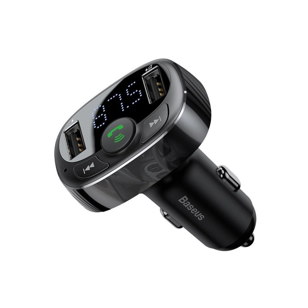 Transmiter fm do samochodu baseus 2x usb, bluetooth - czarny Transmiter fm do samochodu baseus 2x usb, bluetooth - czarny