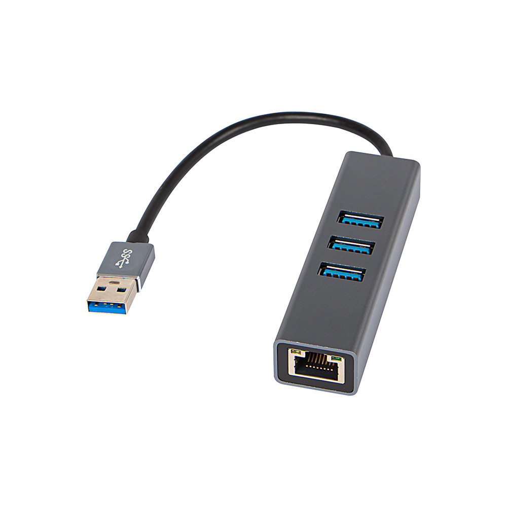 86-064 - USB-C nätverkskort med RJ45 + 3xUSB-kabel K-06