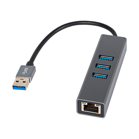86-064 - USB-C nätverkskort med RJ45 + 3xUSB-kabel K-06