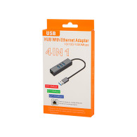 86-064 - USB-C nätverkskort med RJ45 + 3xUSB-kabel K-06