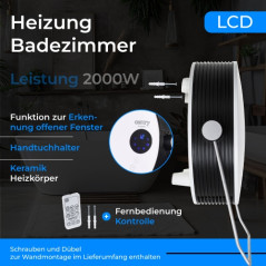 CR 7747 Badrumsradiator med LCD