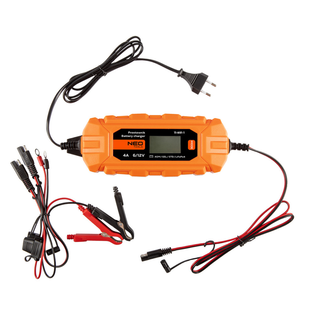 Automatisk batteriladdare 4A/70W, 3-120Ah, för blybatterier / AGM / GEL Automatisk batteriladdare 4A/70W, 3-120Ah, för blybatterier / AGM / GEL