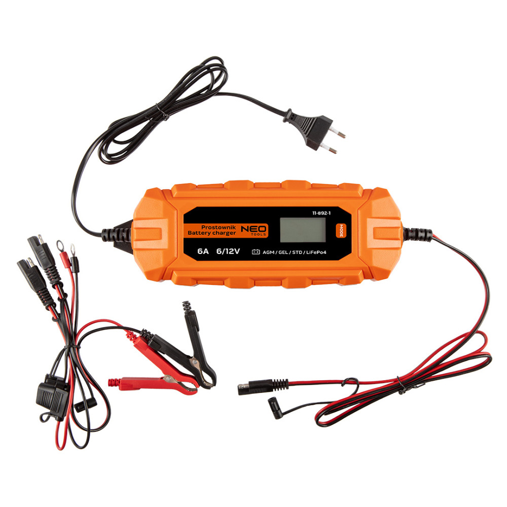 Automatisk batteriladdare 6A/100W, 3-150Ah, för blybatterier / AGM / GEL Automatisk batteriladdare 6A/100W, 3-150Ah, för blybatterier / AGM / GEL