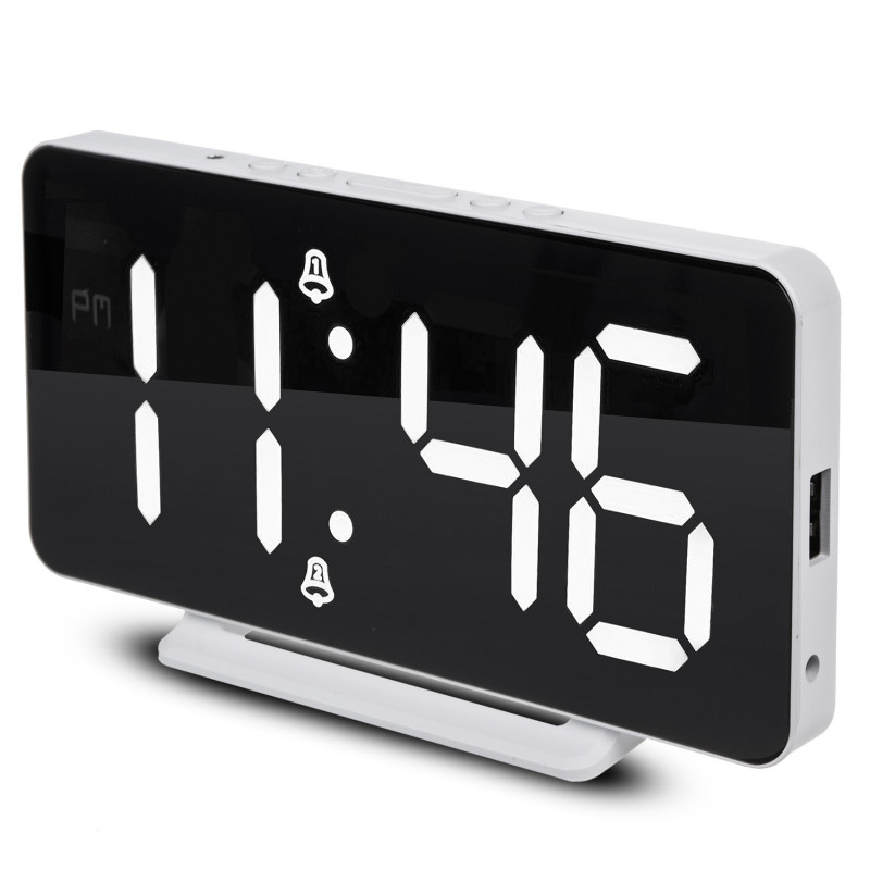 Klocka med alarm och termometerfunktion, GreenBlue, svart, GB383