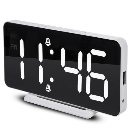 Klocka med alarm och termometerfunktion, GreenBlue, svart, GB383 | HandlaSmidigt.se