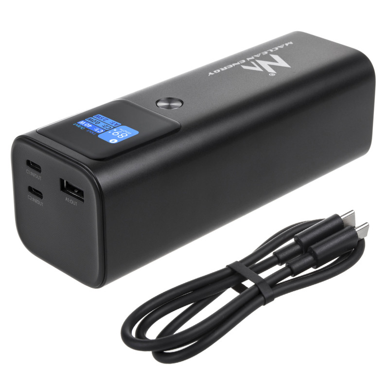 Mobilbatteri Power Bank Maclean, 24600mAh, Power Delivery (PD) 140W, Snabbladdning, 88,56Wh, 2x Typ-C, USB, MCE335