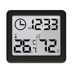 Termometer/fuktighetsmätare med klockfunktion, GreenBlue, svart, GB384B | HandlaSmidigt.se