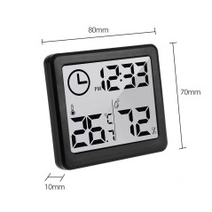 Termometer/fuktighetsmätare med klockfunktion, GreenBlue, svart, GB384B | HandlaSmidigt.se