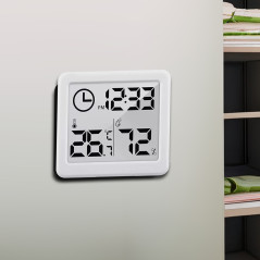 Termometer/fuktighetsmätare med klockfunktion, GreenBlue, vit, GB384W | HandlaSmidigt.se