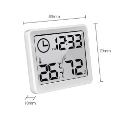 Termometer/fuktighetsmätare med klockfunktion, GreenBlue, vit, GB384W | HandlaSmidigt.se