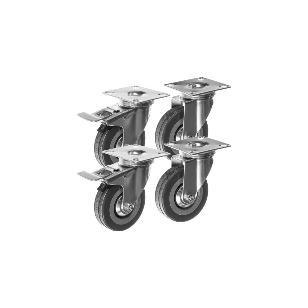 Hjul med svängbara hjul - set om 4 st. Malatec 22537