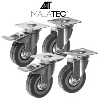 Hjul med svängbara hjul - set om 4 st. Malatec 22537