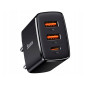 BASEUS Nätadapter Baseus Compact Quick Charger, 2xUSB, USB-C, PD, 3A, 30W (CCXJ-E01) Svart