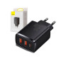 BASEUS Nätadapter Baseus Compact Quick Charger, 2xUSB, USB-C, PD, 3A, 30W (CCXJ-E01) Svart