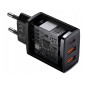 BASEUS Nätadapter Baseus Compact Quick Charger, 2xUSB, USB-C, PD, 3A, 30W (CCXJ-E01) Svart