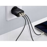 BASEUS Nätadapter Baseus Compact Quick Charger, 2xUSB, USB-C, PD, 3A, 30W (CCXJ-E01) Svart