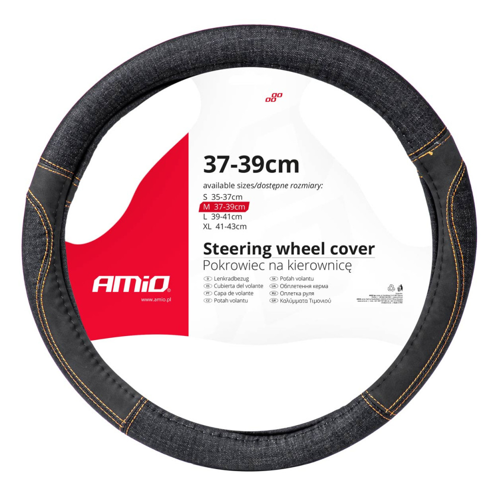 Fodral överdrag till bilratt 37-39cm swc-52-m amio-03565 Fodral överdrag till bilratt 37-39cm swc-52-m amio-03565