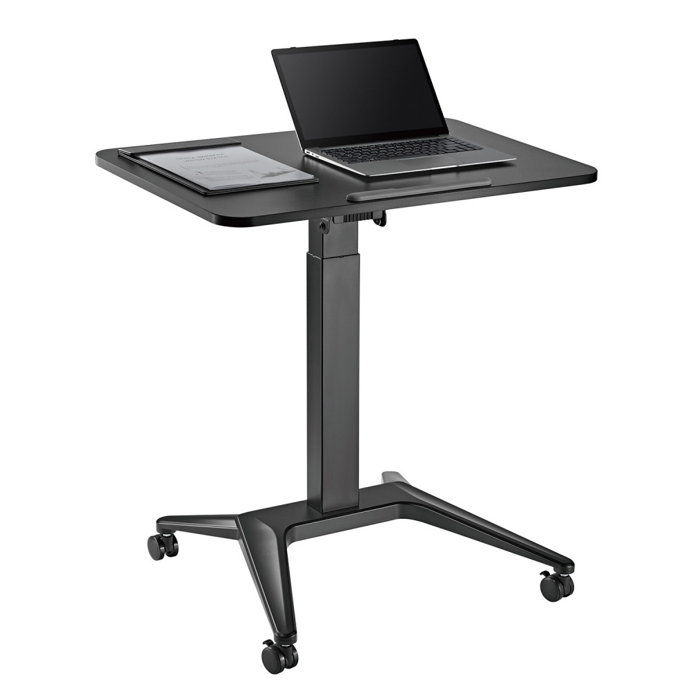 Mobil skrivbord laptopbord Maclean, svart, pneumatisk höjdjustering, 80x52cm, max 8kg, 109cm höjd, MC-453B