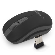 EM126EK Trådlös 2,4 GHz 4D optisk USB-mus Uranus svartgrå