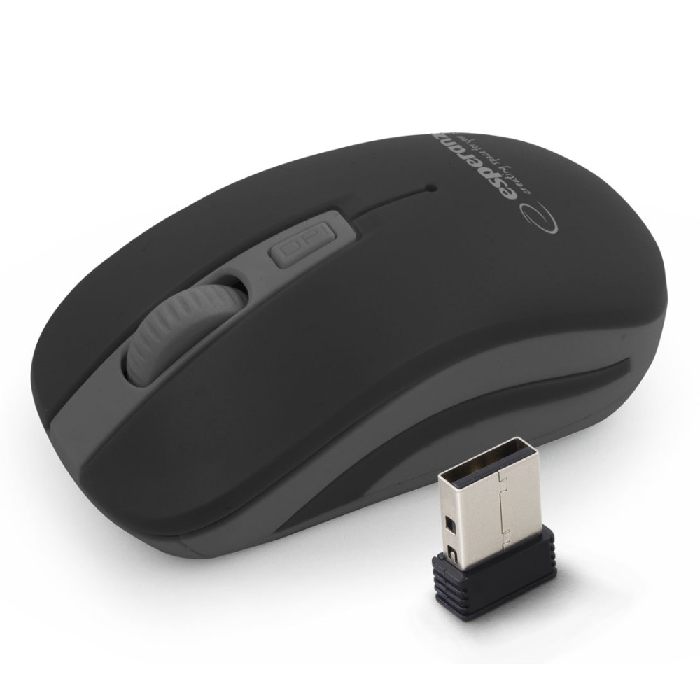 EM126EK Trådlös 2,4 GHz 4D optisk USB-mus Uranus svartgrå
