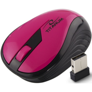 TM114P Trådlös 2,4 GHz 3D optisk USB-mus Rainbow rosa