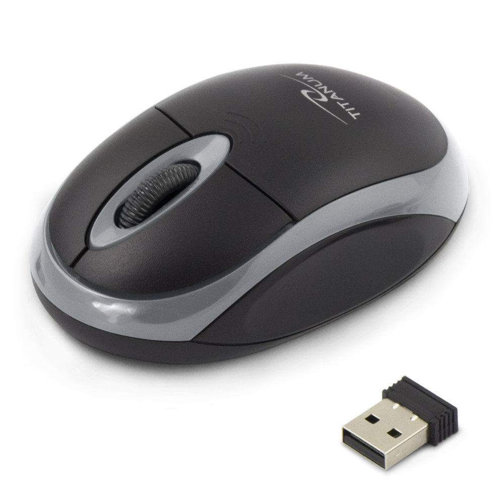 TM116E Trådlös 2,4 GHz 3D optisk USB-mus Vulture svartgrå