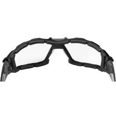 Skyddsglasögon med skumfoder, vita linser, motståndsklass FT.