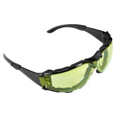 Skyddsglasögon med skumfoder, gula linser, motståndsklass FT.