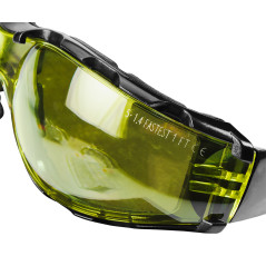 Skyddsglasögon med skumfoder, gula linser, motståndsklass FT.